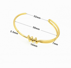 2021 new design womens Knot bracelet gold plated stainless steel bracelet wholesale