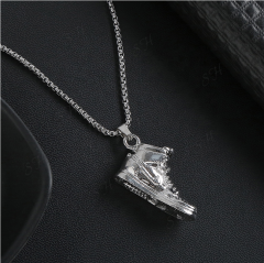 2021 new fashion design silver plated shoes pendant necklace hip hop personalized necklace for women and men