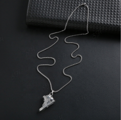 2021 new fashion design silver plated shoes pendant necklace hip hop personalized necklace for women and men