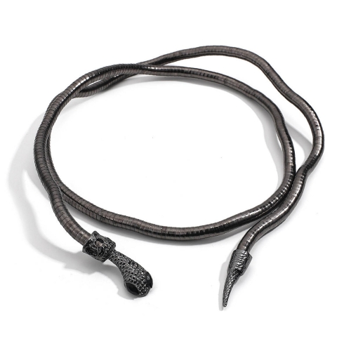 Retro Collar Necklace: Serpentine Snake Design Statement Jewelry!
