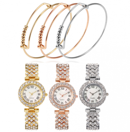 Rose Gold Luxury Quartz Watches Set - Elevate Your Style